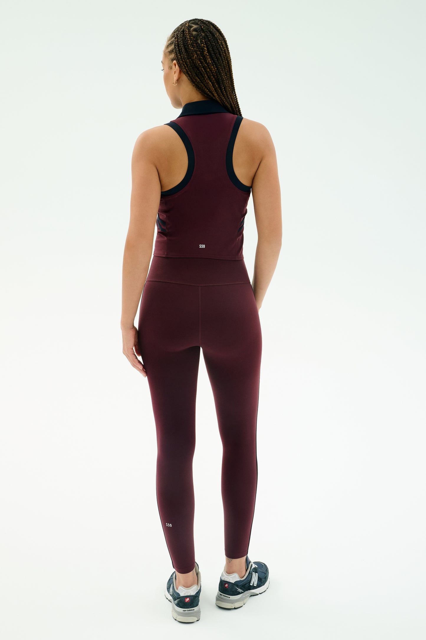 Amber Airweight High Waist 7/8 - Dark Cherry/Indigo
