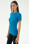 Louise Rib Short Sleeve - Stone Blue