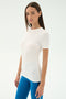 Louise Rib Short Sleeve - White