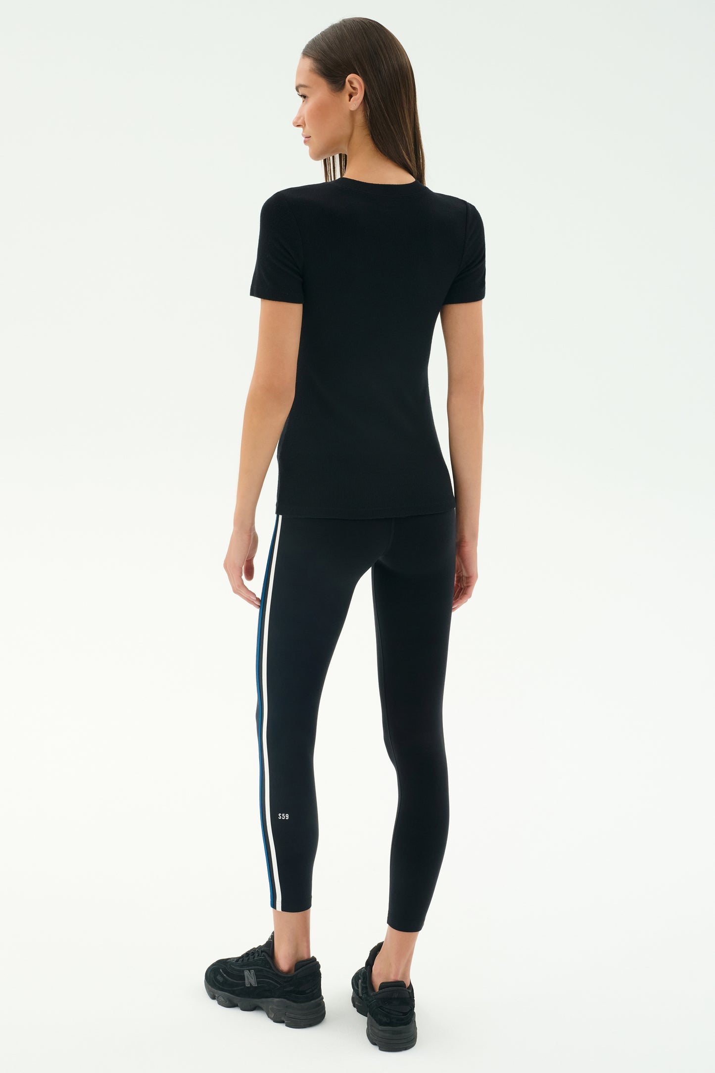 Louise Rib Short Sleeve - Black