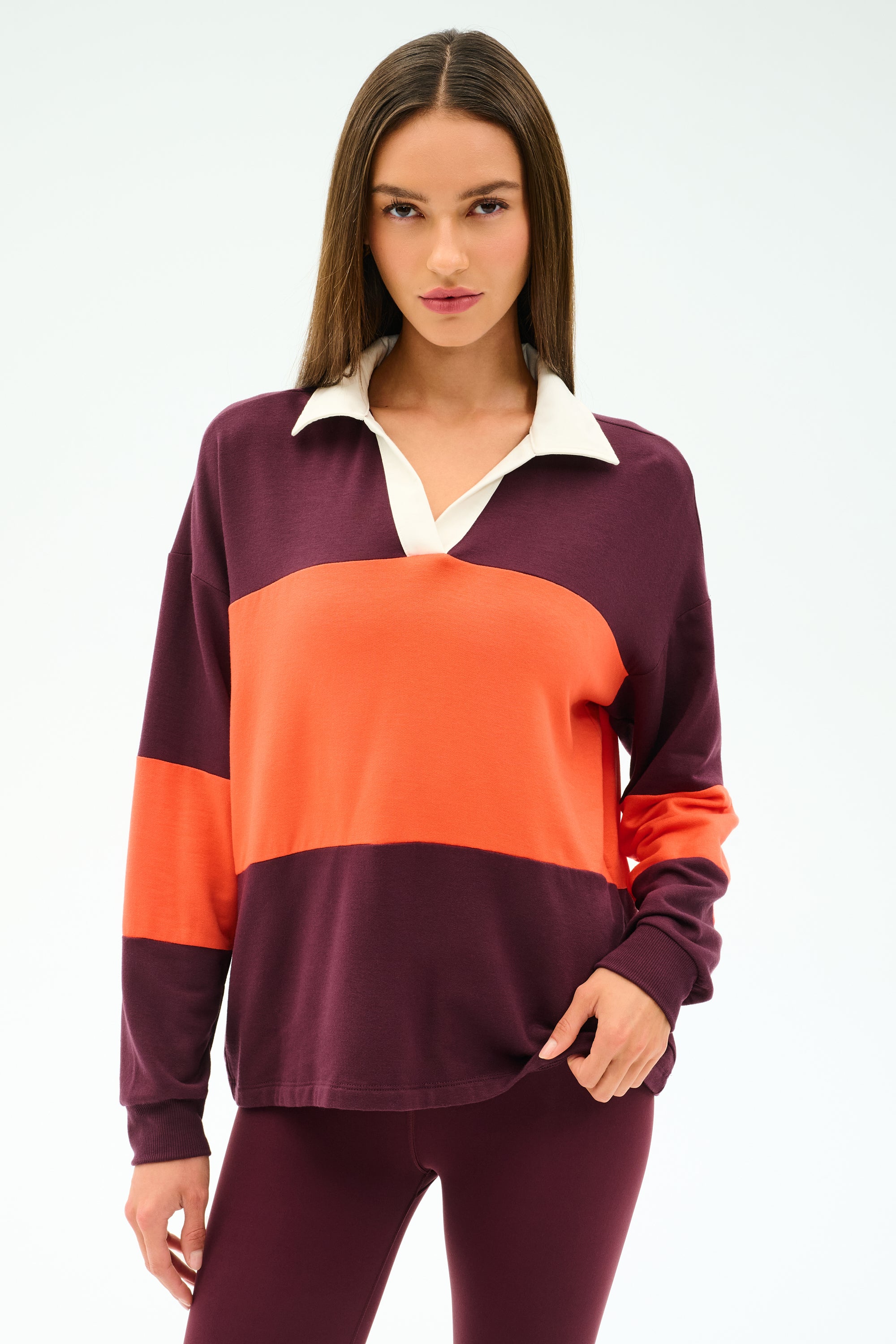 Katie Fleece Rugby - Dark Cherry/Valencia – SPLITS59