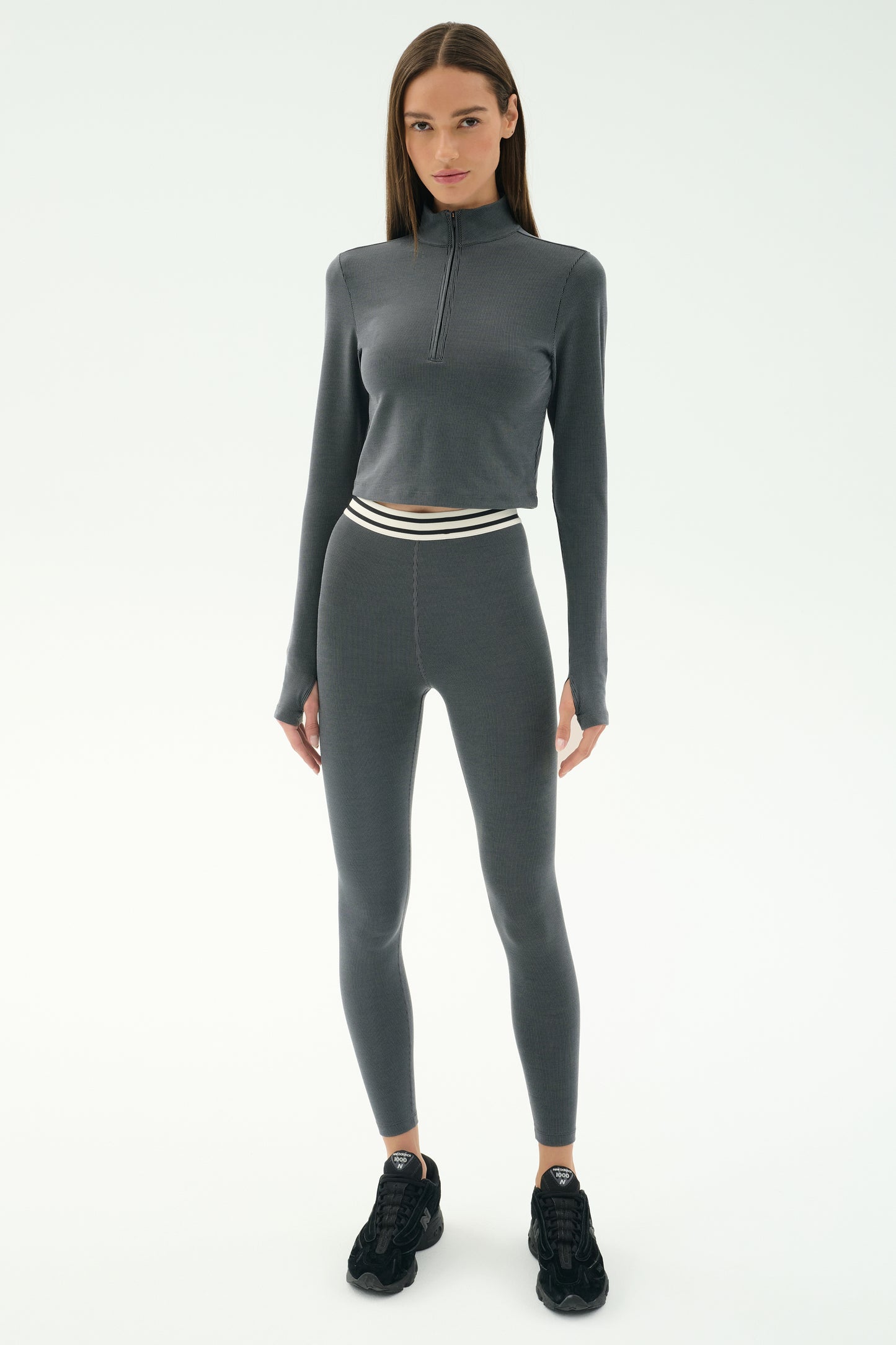 Bailey Active Rib High Waist 7/8 - Heather Grey