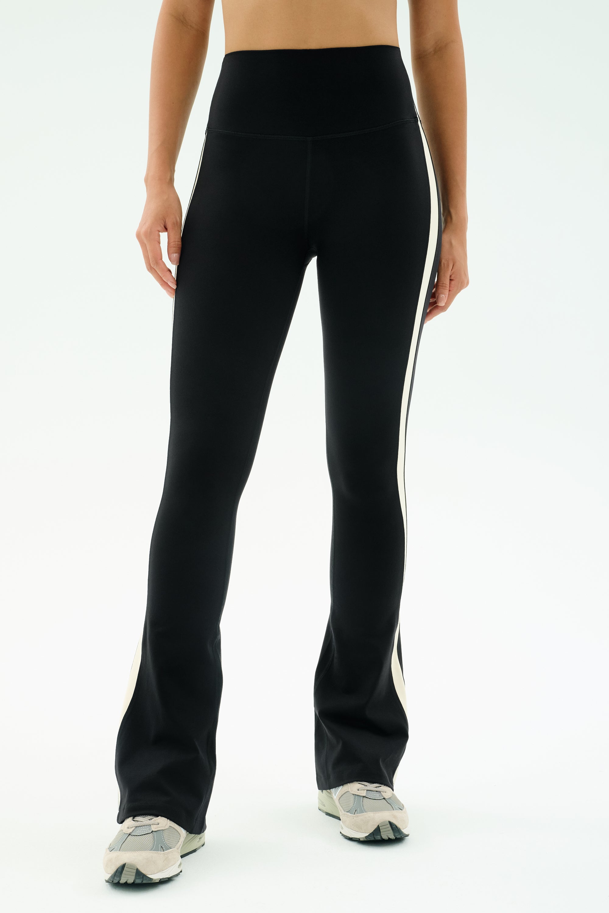 Raquel High Waist Flared Legging - Black/Creme – SPLITS59