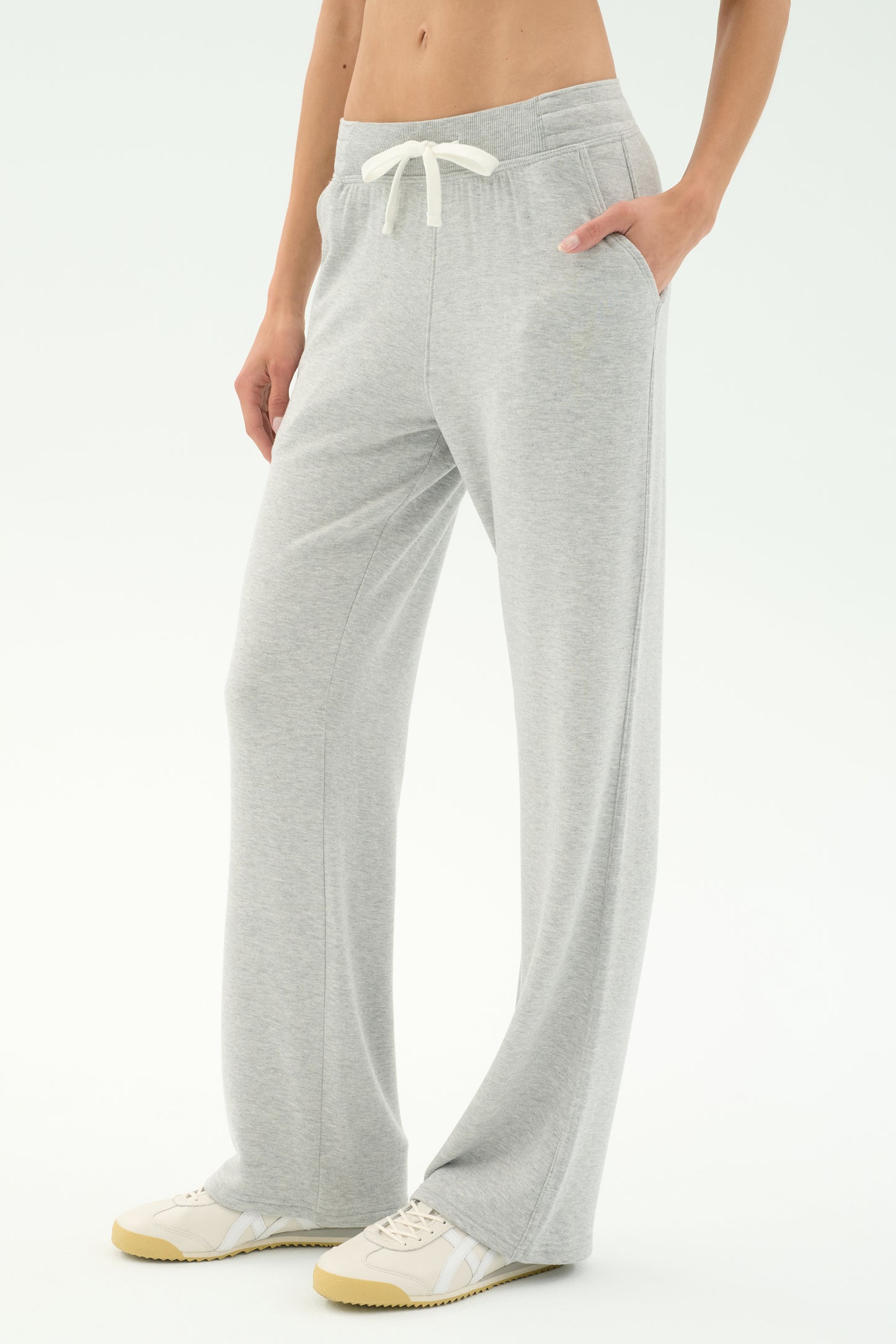 Raven Fleece Full Length Sweatpant - Heather Grey