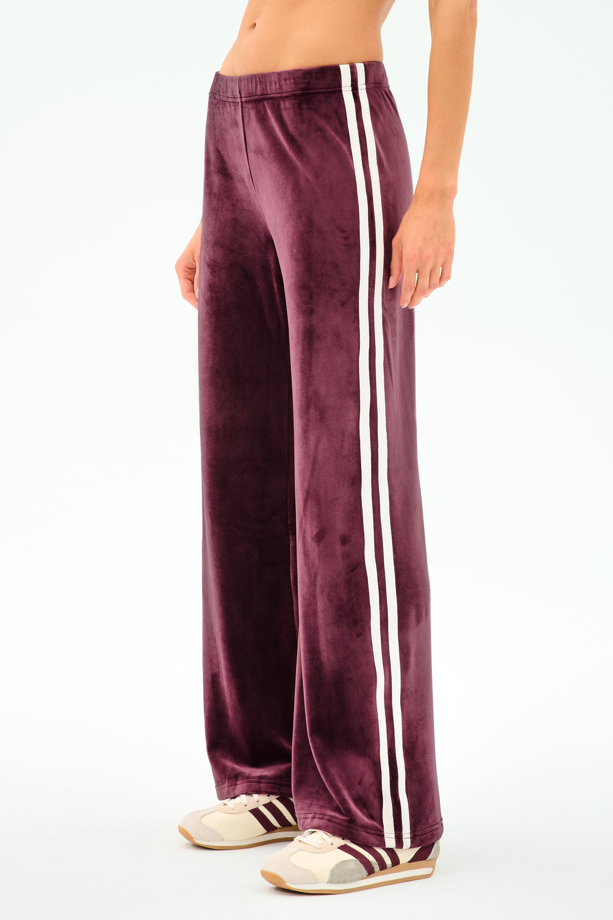 Heritage Velour Pant - Dark Cherry/White – SPLITS59