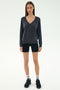 Bennie Fleece V Neck Sweatshirt - Graphite