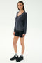 Bennie Fleece V Neck Sweatshirt - Graphite
