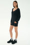 Bennie Fleece V Neck Sweatshirt - Black