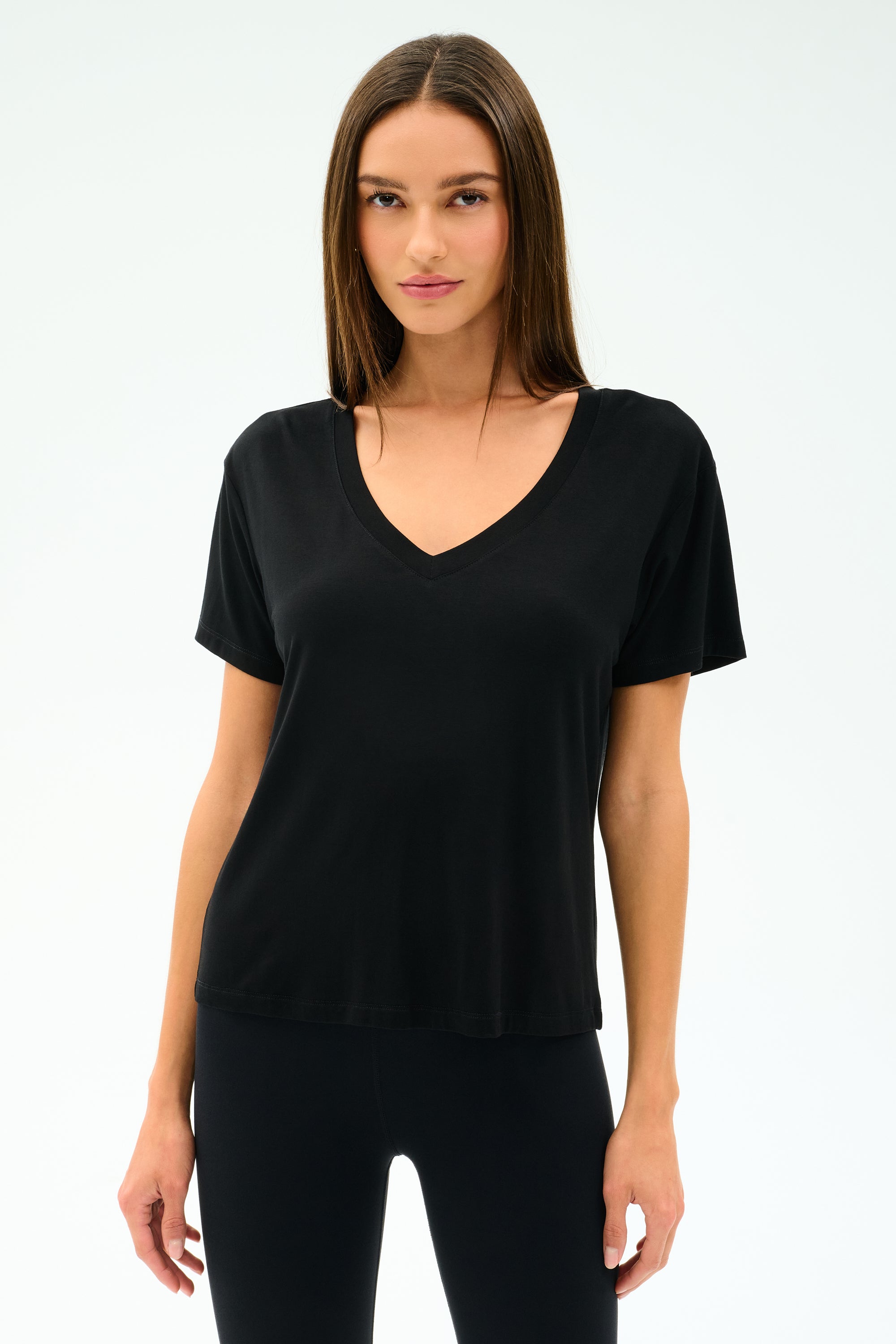 Georgia Jersey V-Neck - Black – SPLITS59