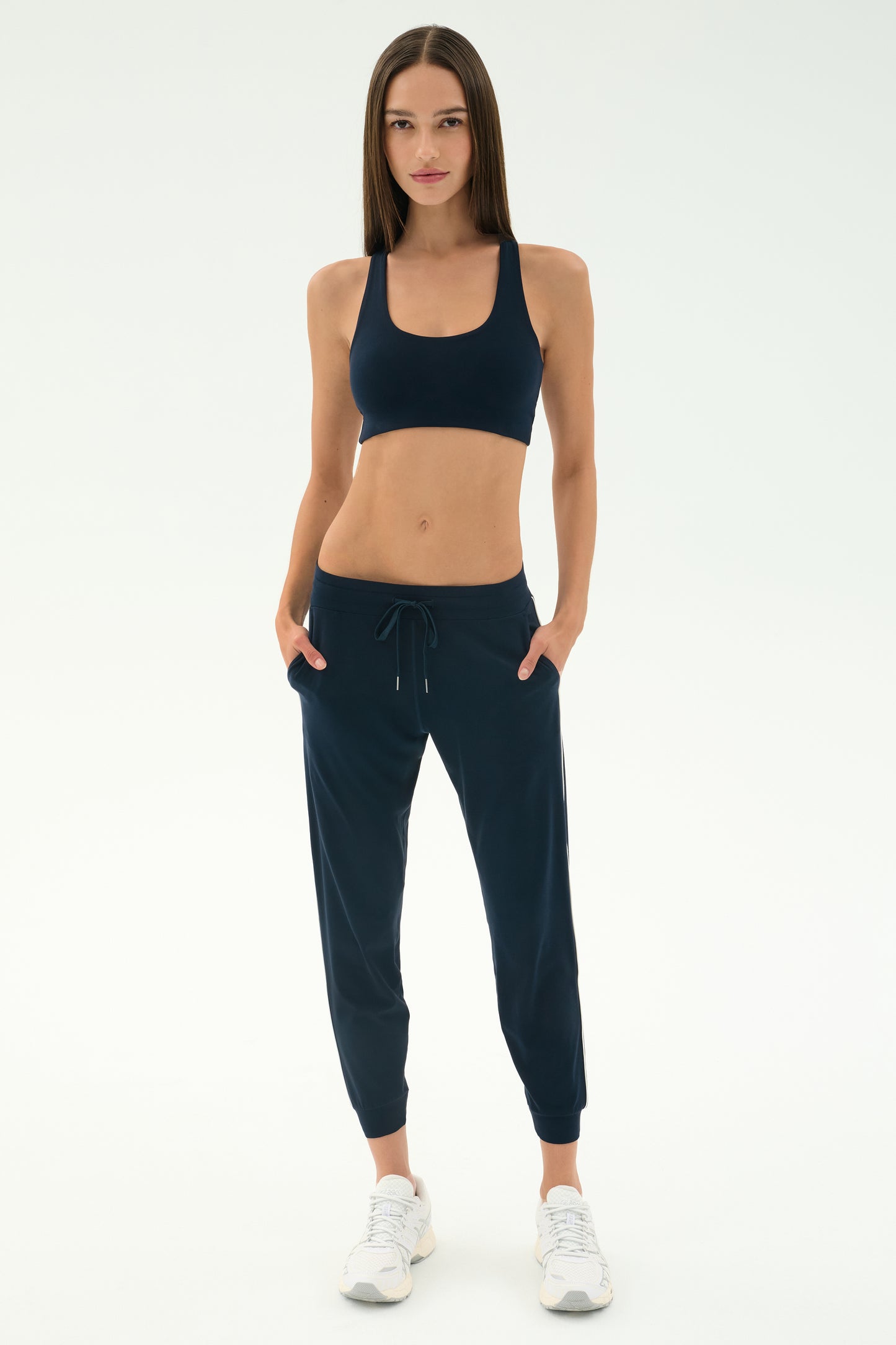 Airweight Jogger 7/8 with Piping - Indigo/White