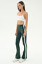 Raquel High Waist Flared Legging - Military/White