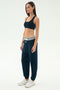 Andie Oversized Fleece Sweatpant W/ Stripe - Indigo