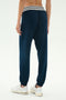 Andie Oversized Fleece Sweatpant W/ Stripe - Indigo