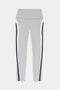 SPLITS59 Emerson Airweight High Waist leggings in Dove Grey/Indigo, featuring white and black side stripes, ideal for hot yoga or Pilates, shown flat on a plain white background.