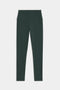 The SPLITS59 Dual High Waist Airweight 7/8 leggings in dark green are displayed full-length and laid flat on a white background.