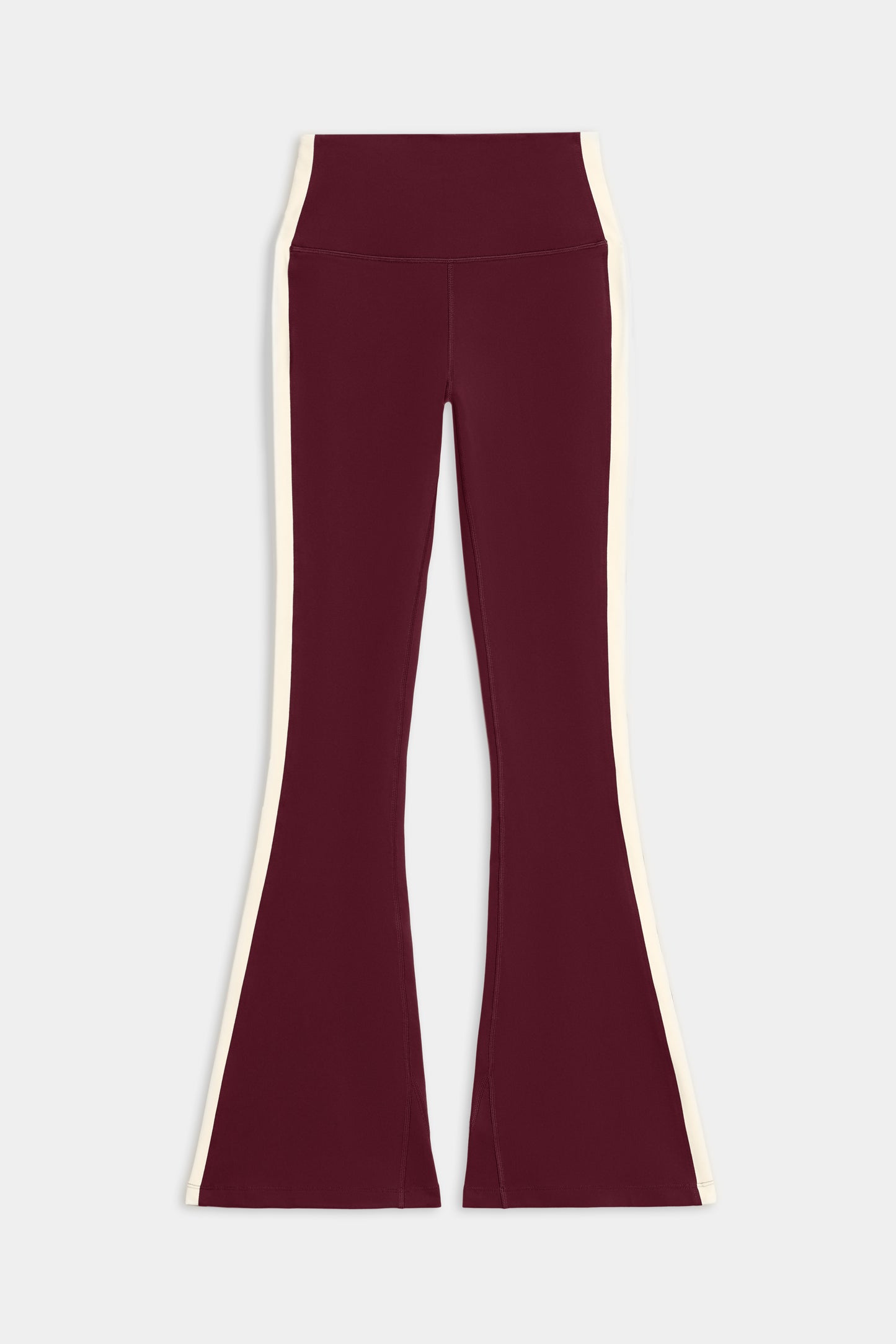 Raquel High Waist Flared Legging - Dark Cherry/Creme