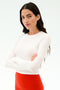 Louise Rib Long Sleeve Crop - White