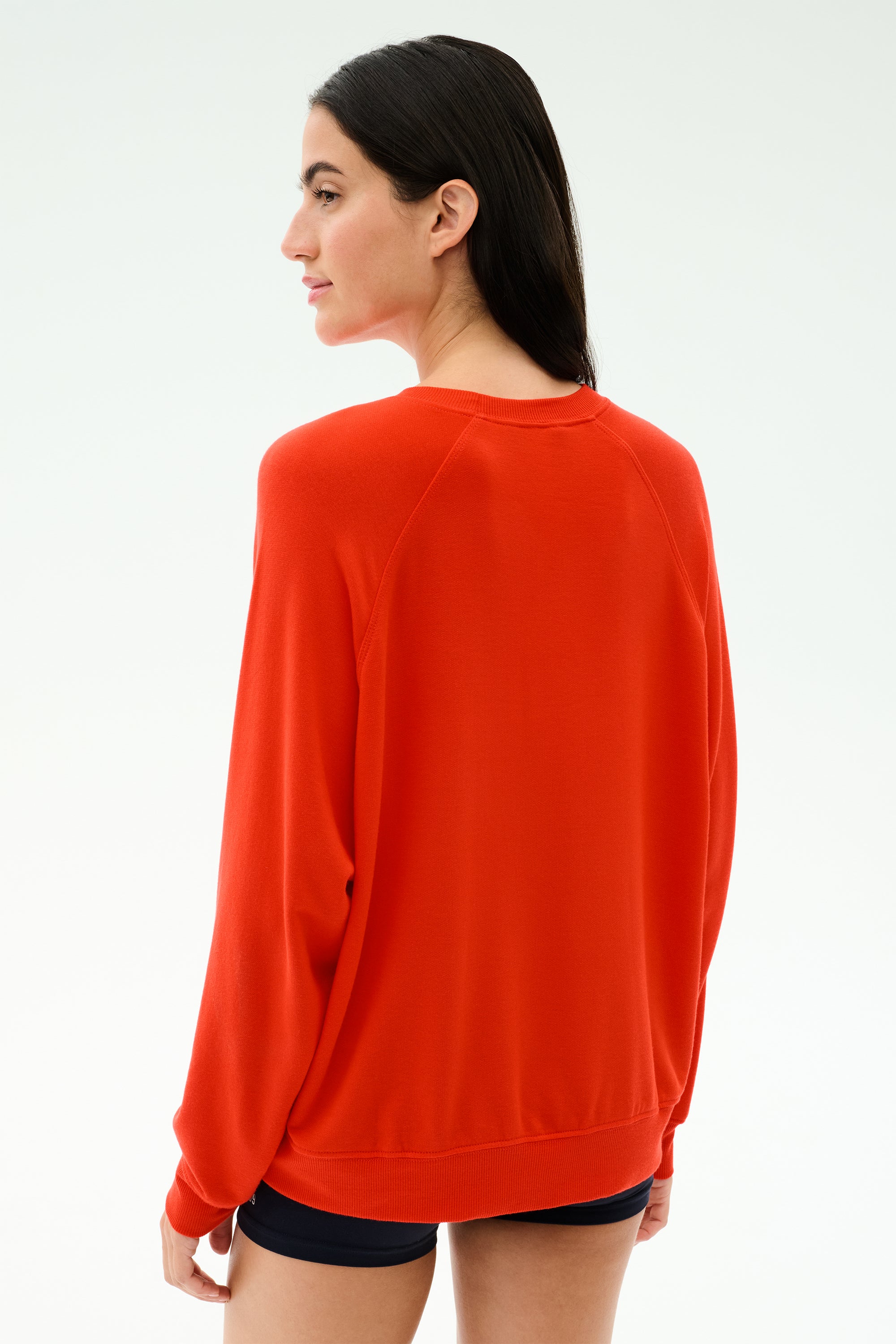 Andie Oversized Fleece Sweashirt - Lotus Red