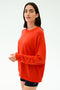 Andie Oversized Fleece Sweashirt - Lotus Red