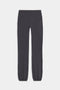 The Icon Dual High Waist Airweight Legging by SPLITS59, in dark gray, features an elastic waistband and cuffs, laid flat against a white background.