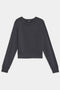 SPLITS59's Brooks Fleece Long Sleeve Sweatshirt, in dark gray, features a crew neckline and ribbed cuffs, laid flat on a white background.