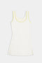 Martina Rigor Dress w/Piping - White/Chartreuse