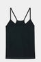 A SPLITS59 Loren Seamless Waist Length Tank - Black with straps.