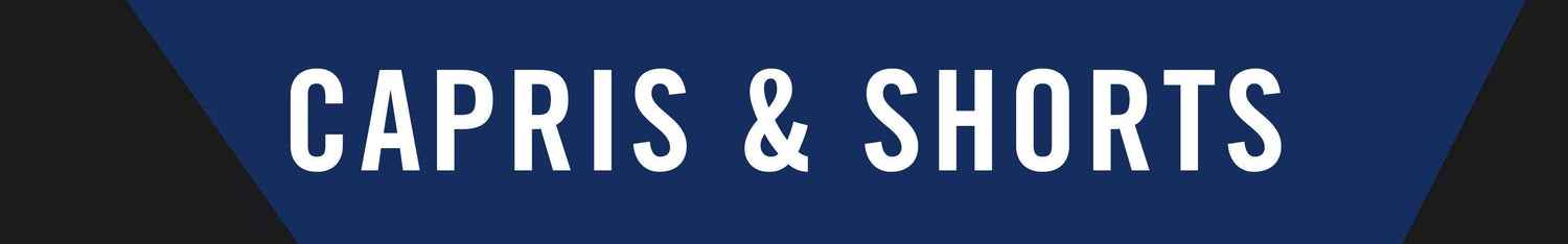 Capris & shorts logo on a blue background.