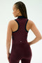 Austin Airweight Crop Polo - Dark Cherry/Indigo