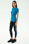 Louise Rib Short Sleeve - Stone Blue