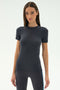Louise Rib Short Sleeve - Graphite