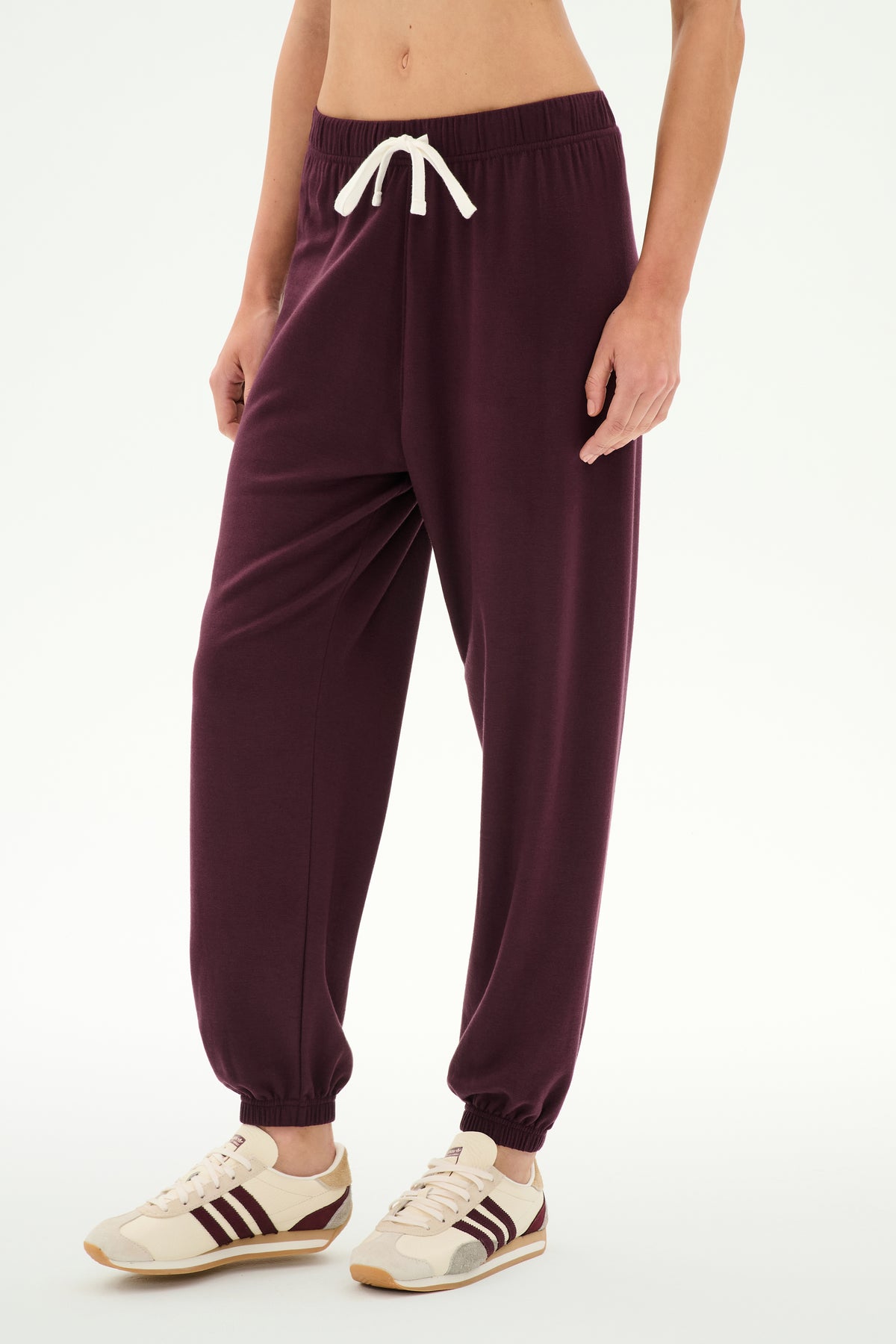 Andie Oversized Fleece Sweatpant Dark Cherry