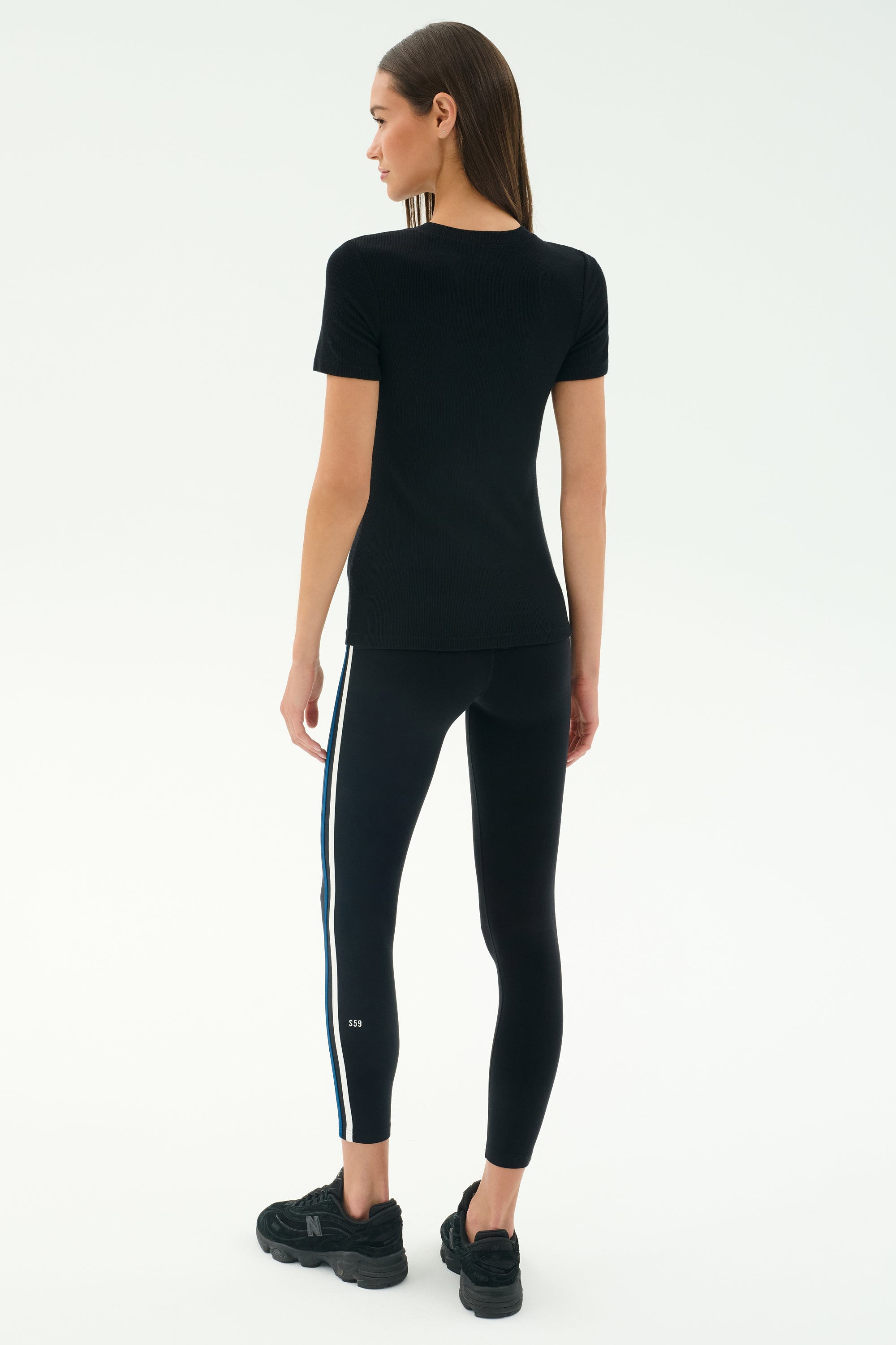 Louise Rib Short Sleeve - Black