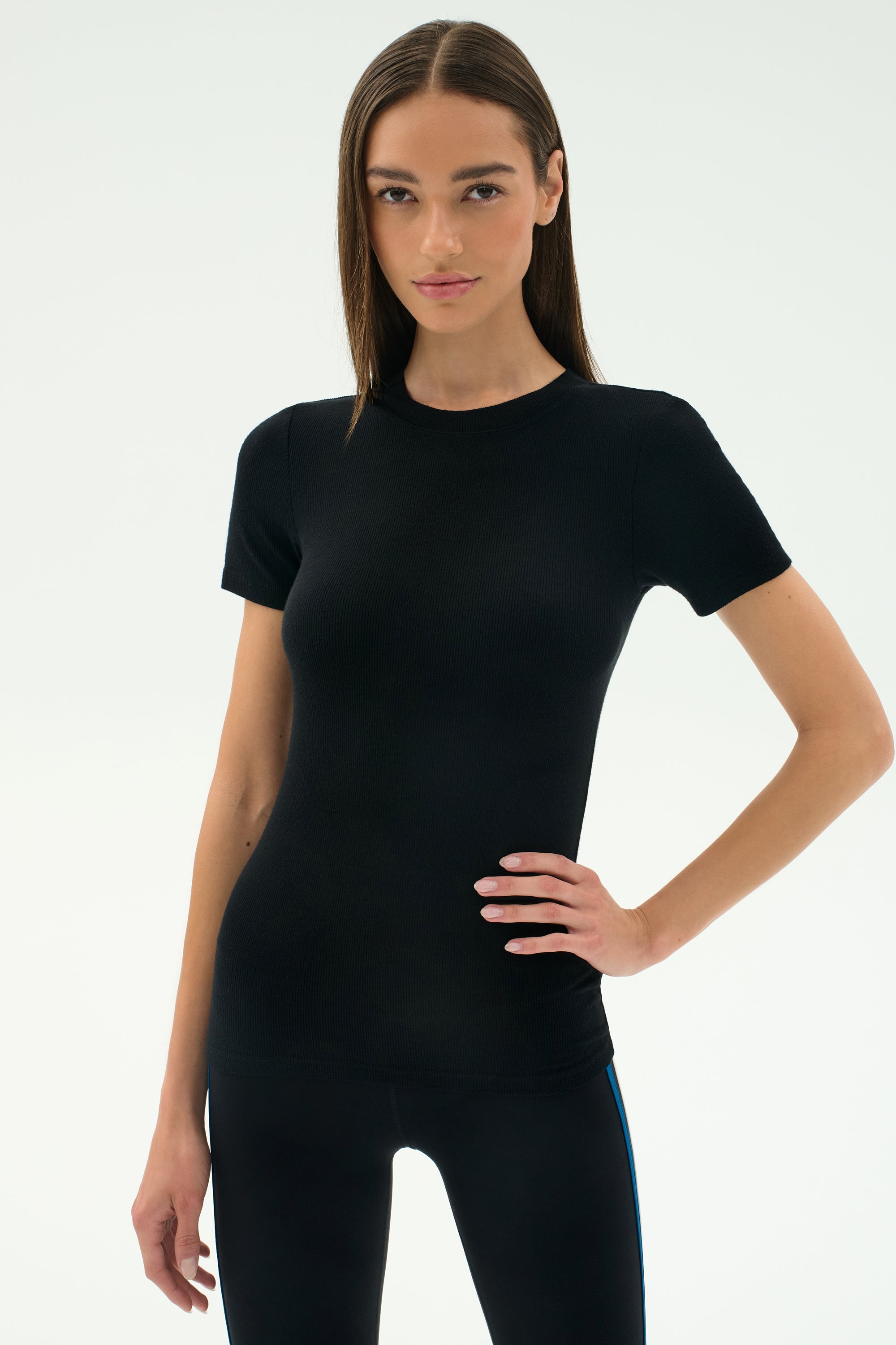 Louise Rib Short Sleeve - Black