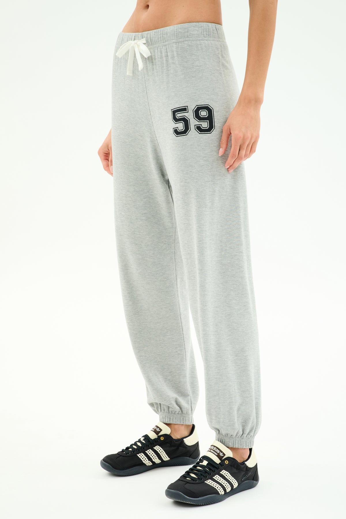 Andie Oversized Fleece Varsity 59 Sweatpant Heather Grey 59
