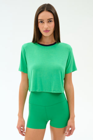Djuna Crop Ringer Spearmint Indigo