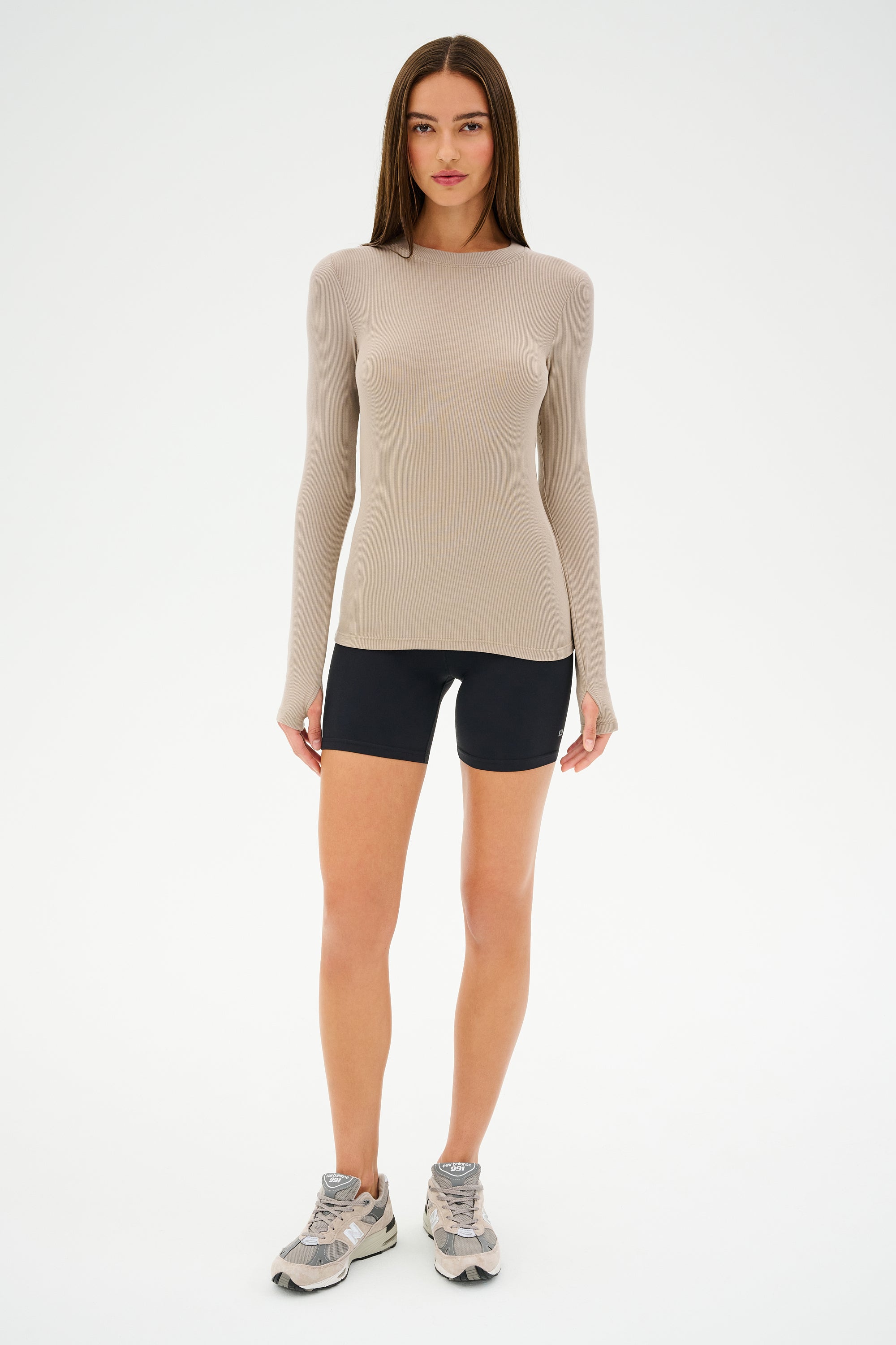 Louise Rib Long Sleeve - Latte