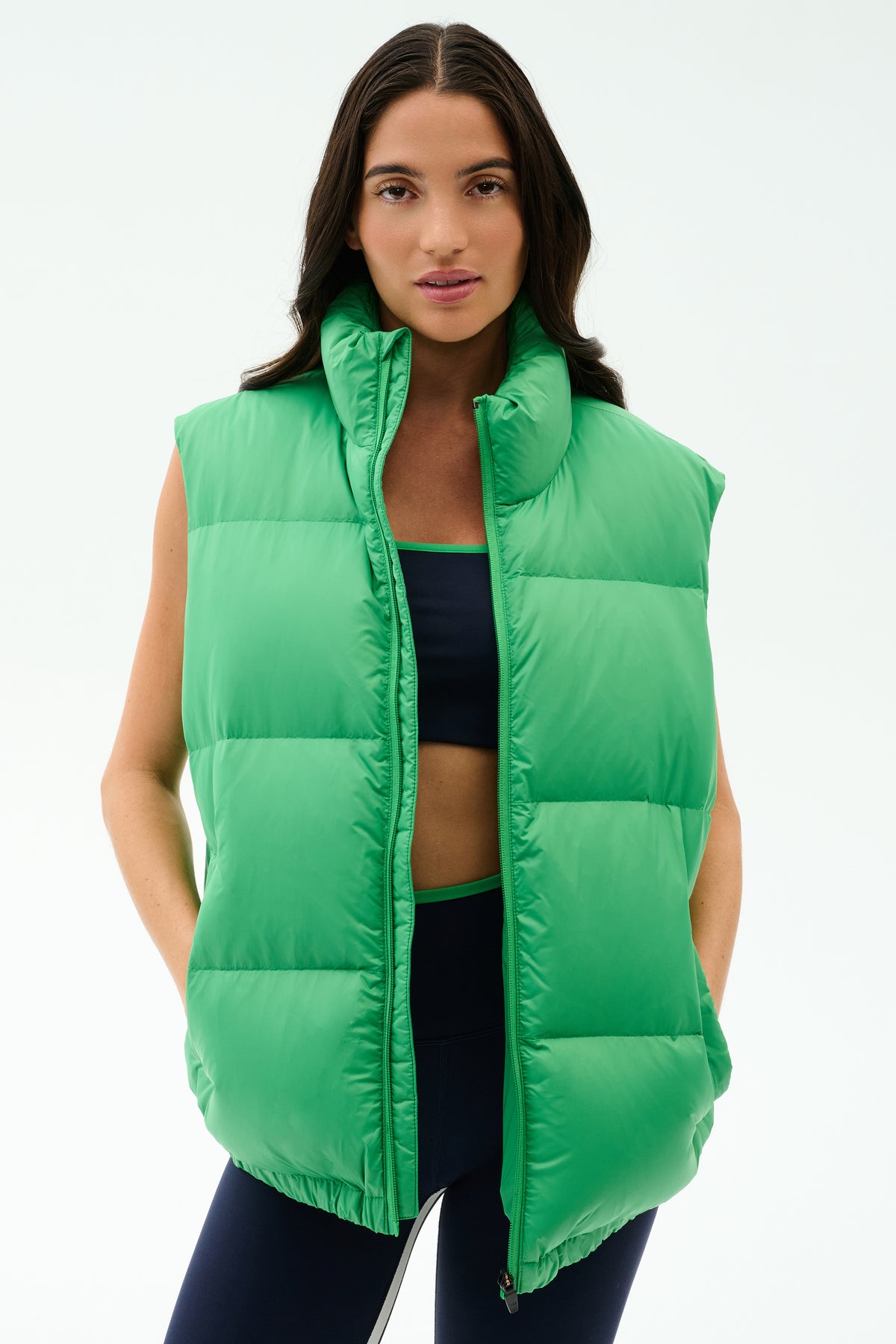 Summit Nylon Puffer Vest Grass