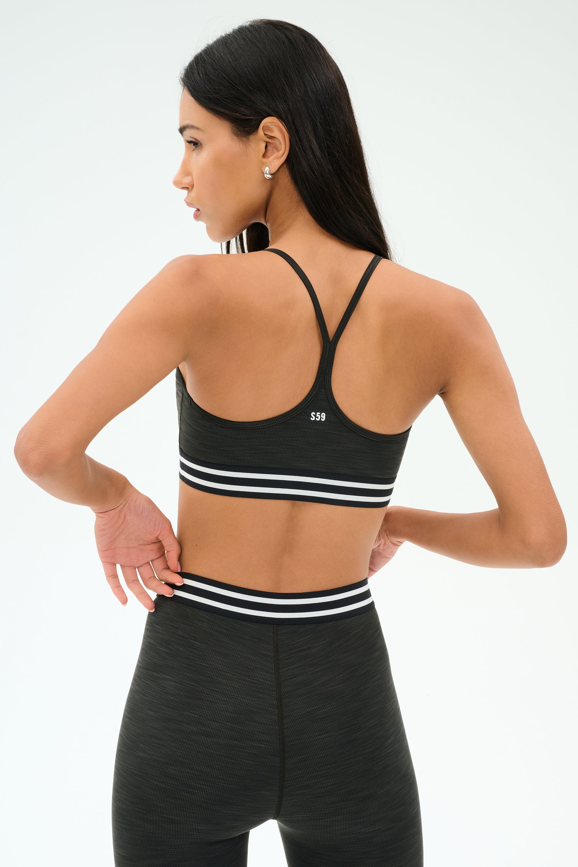 Cali Active Rib Bra - Heather Graphite – SPLITS59