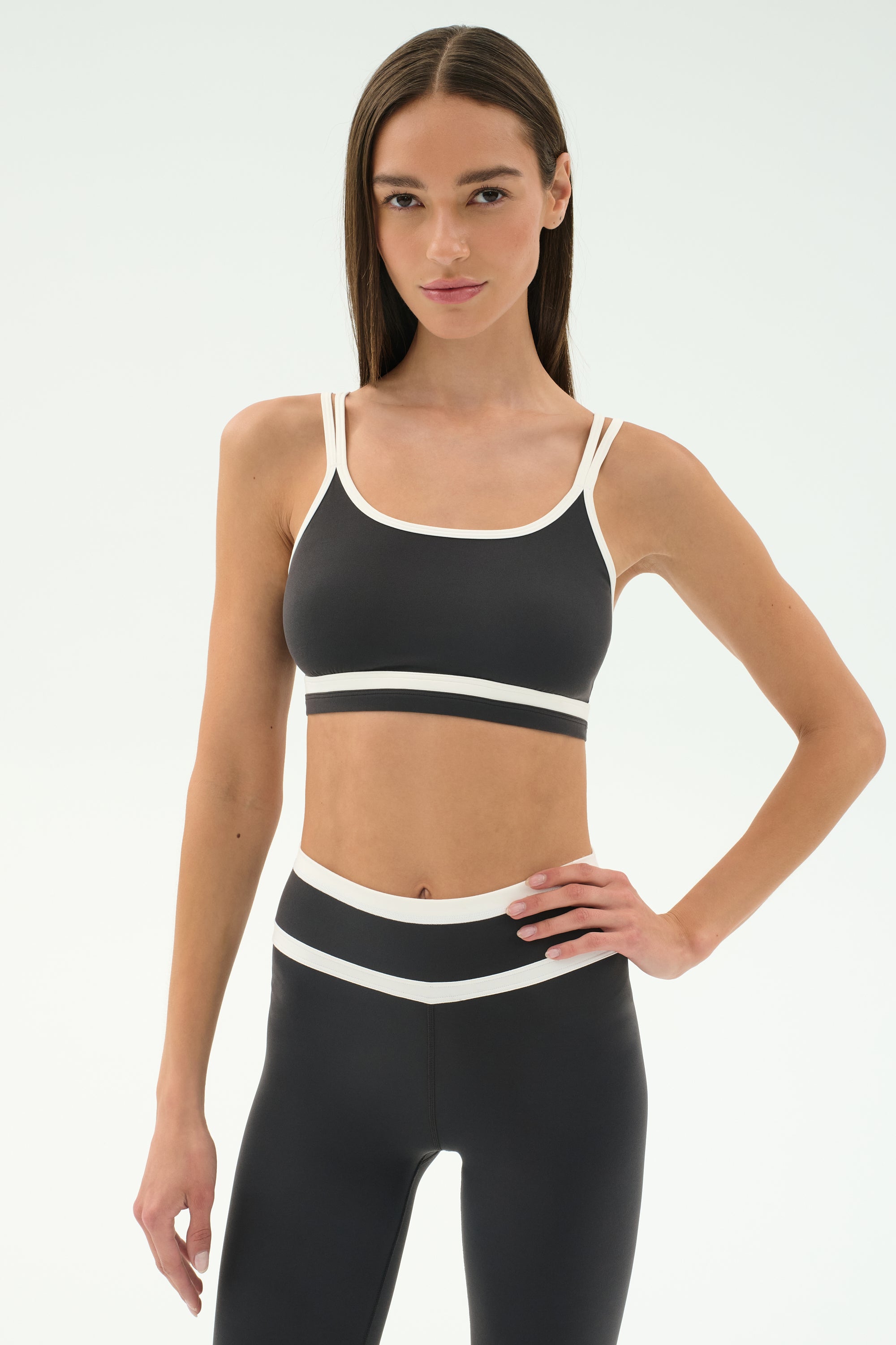 Eva Rigor Double Strap Bra - Graphite/White