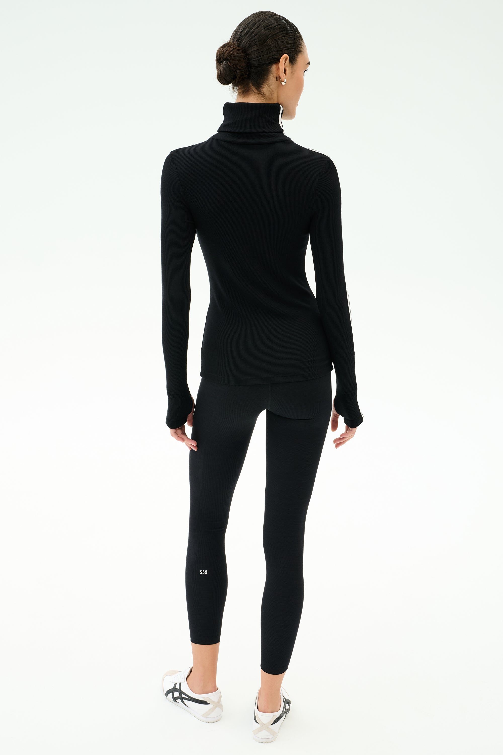 Jackson Rib Full Length Turtleneck - Black/White – SPLITS59