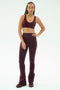 Raquel High Waist Flared Legging - Dark Cherry/Creme