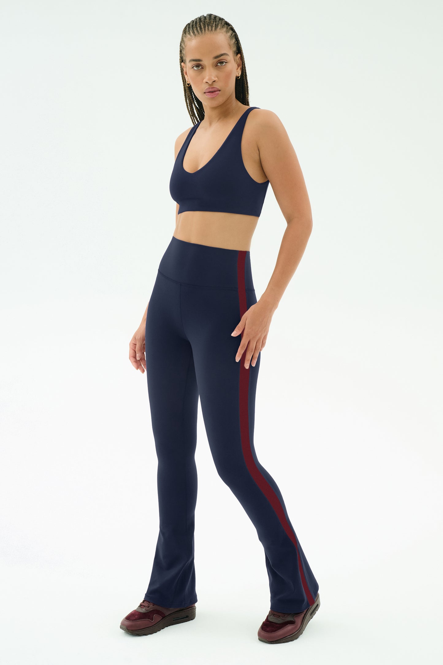 Raquel High Waist Flared Legging - Indigo/Dark Cherry