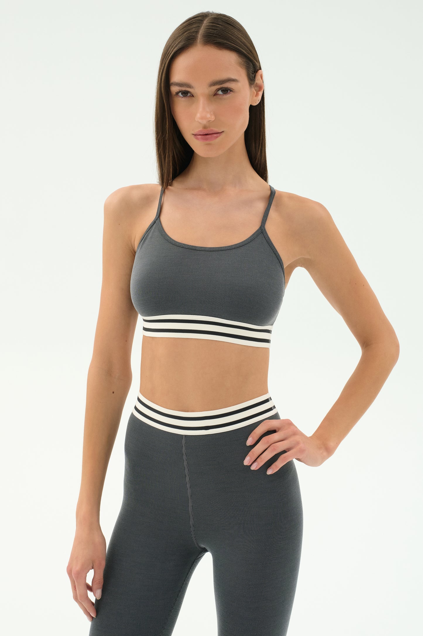 Cali Active Rib Bra - Heather Grey