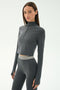Stevie Active Rib Half Zip - Heather Grey