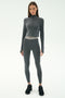 Stevie Active Rib Half Zip - Heather Grey