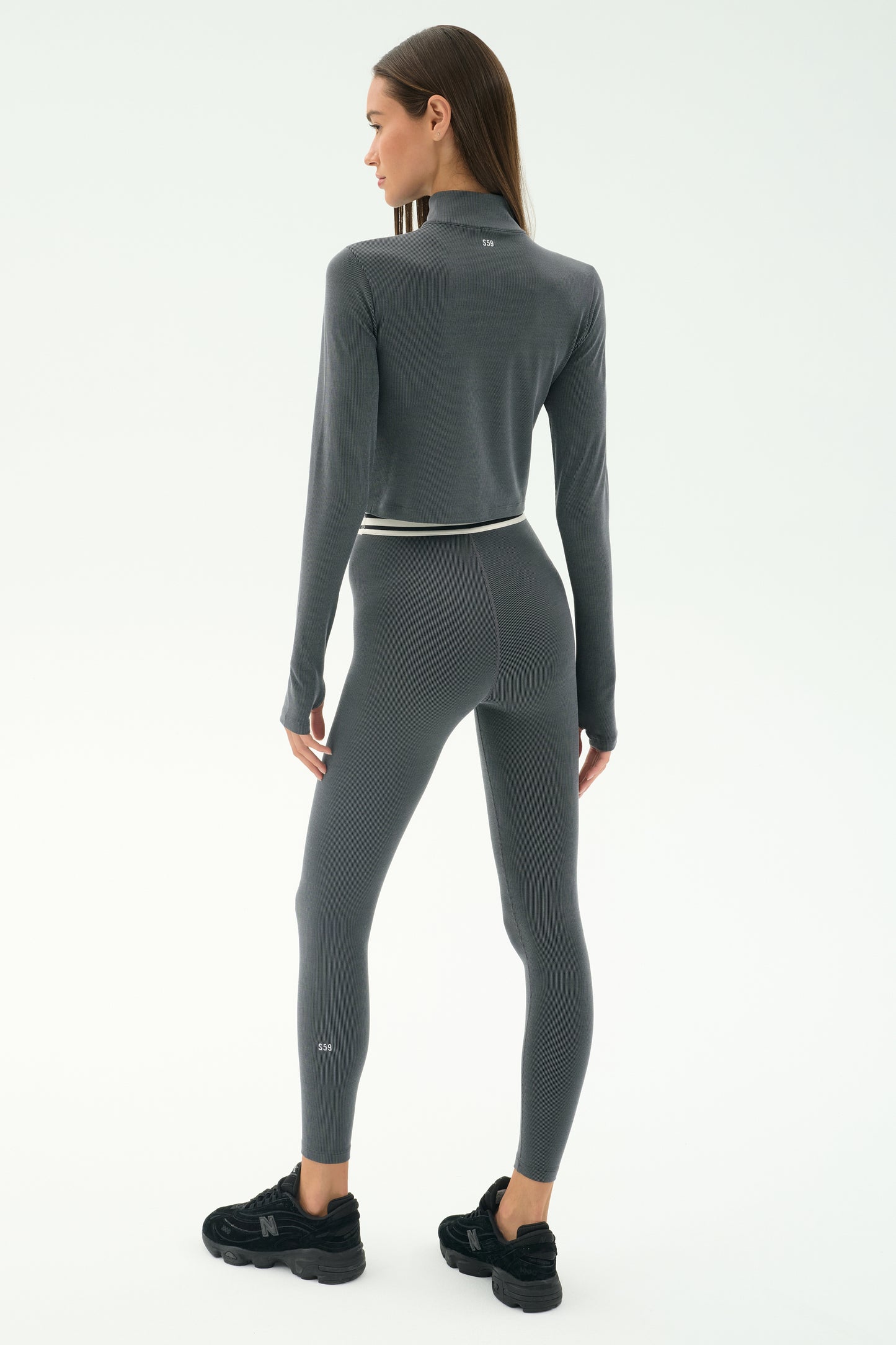 Bailey Active Rib High Waist 7/8 - Heather Grey