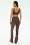 Raquel High Waist Flared Legging - Dark Chocolate/Creme