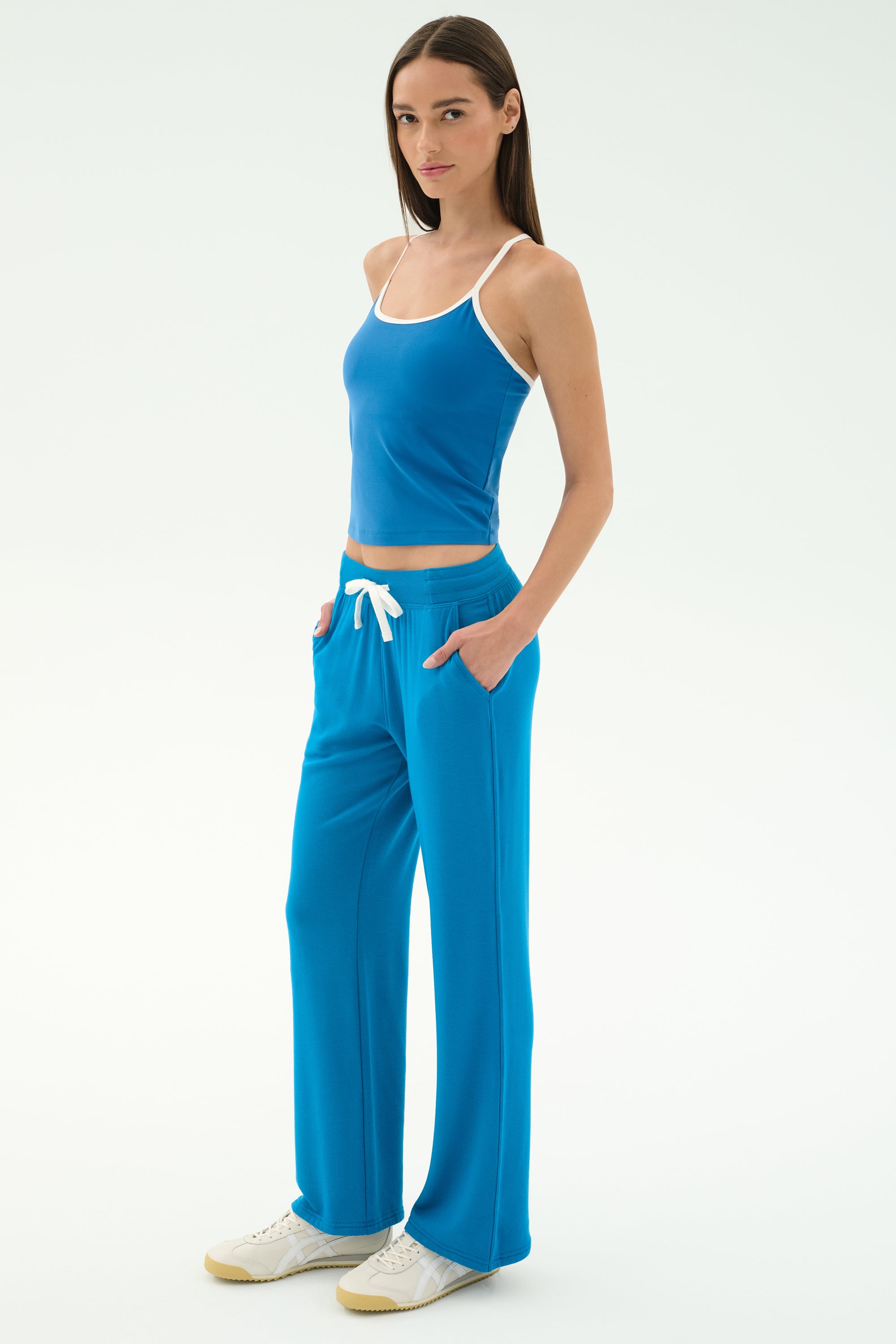 Raven Fleece Full Length Sweatpant - Stone Blue