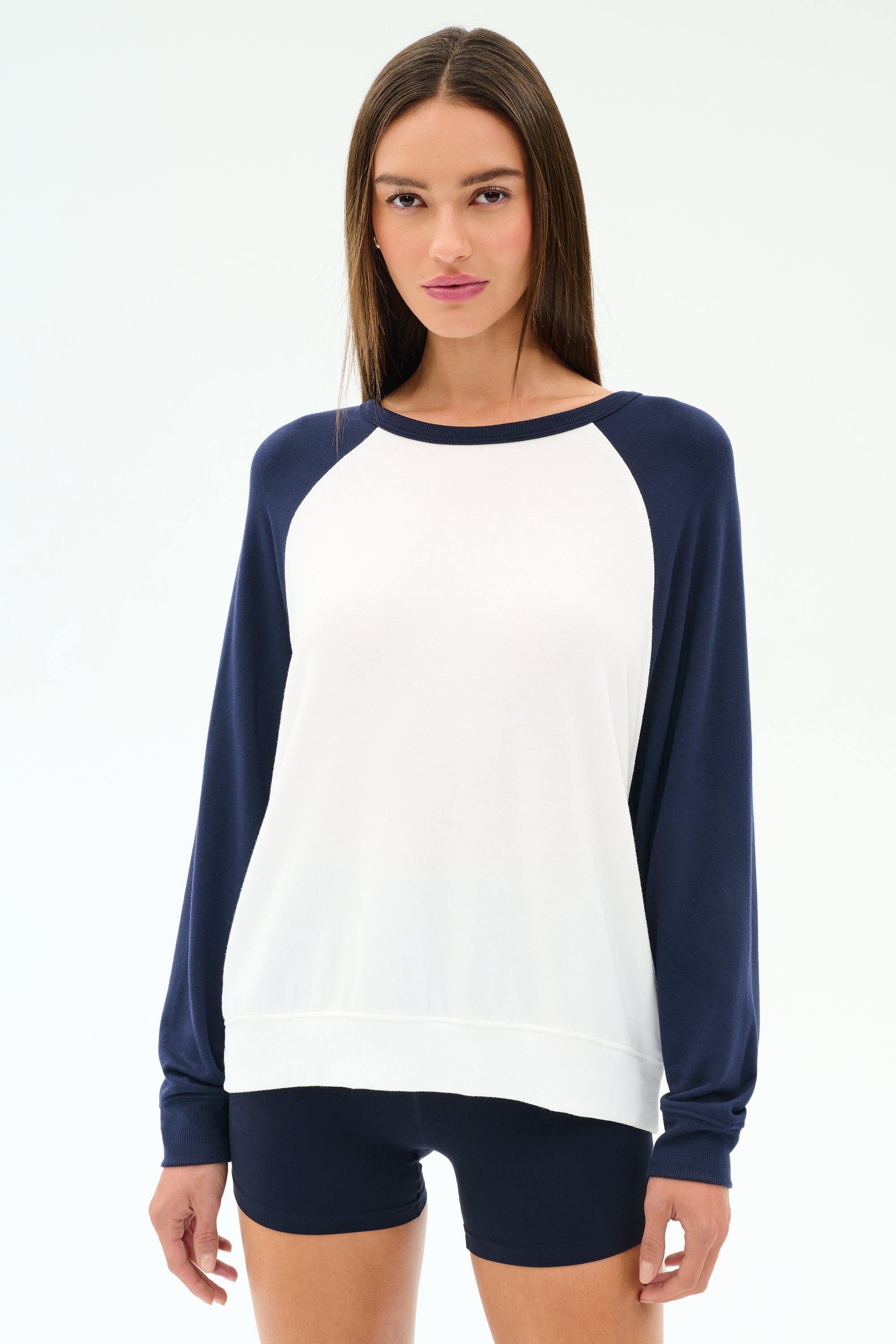 Andie Oversized Colorblock Fleece - Indigo/White – SPLITS59